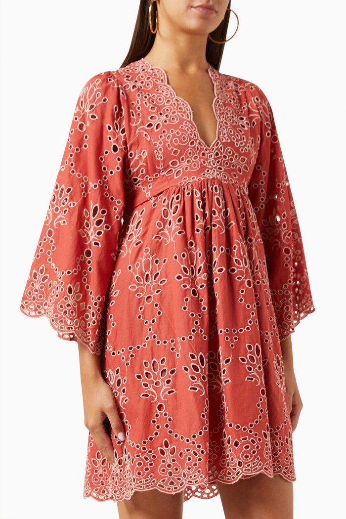 

Riley Broderie Anglaise Mini Dress, Red