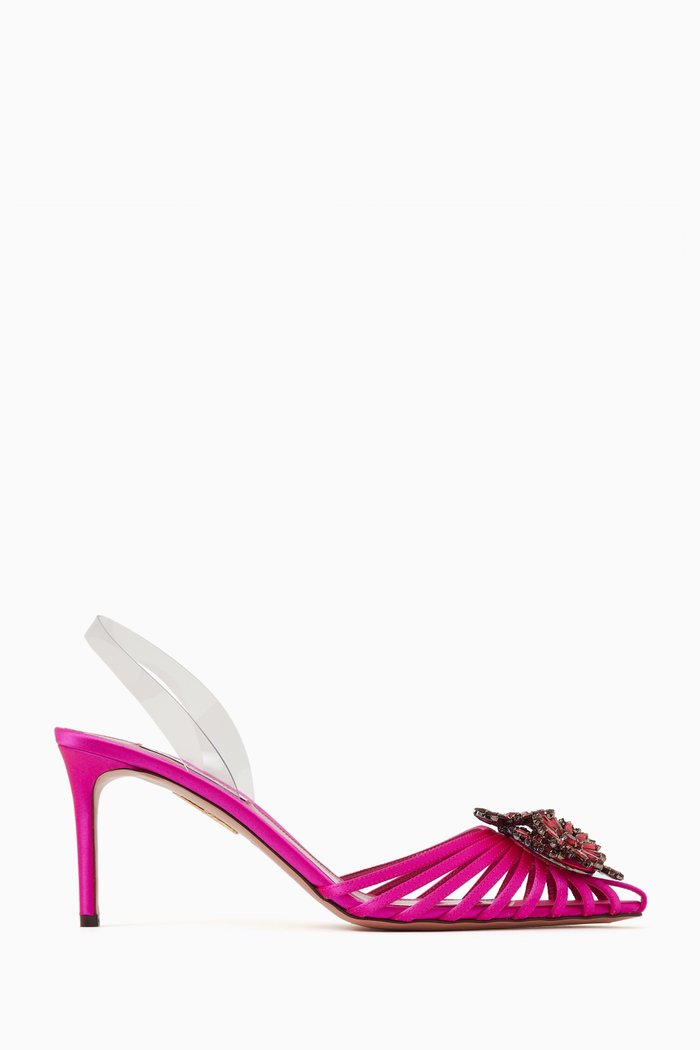 

Margarita Crystal 75 Slingback Pumps in Satin, Pink