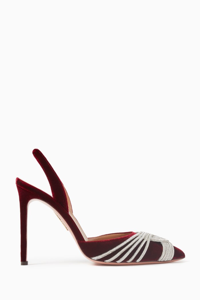 

Gatsby 105 Slingback Pumps in Velvet, Burgundy