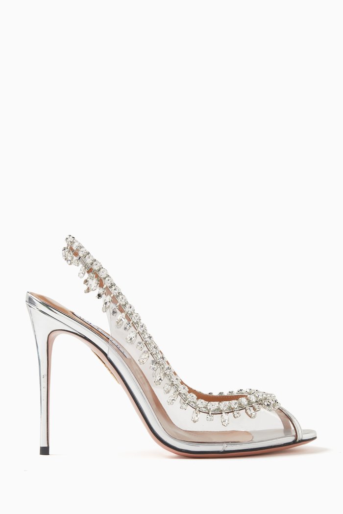 

Temptation 105 Sandals in Leather & PVC, Silver