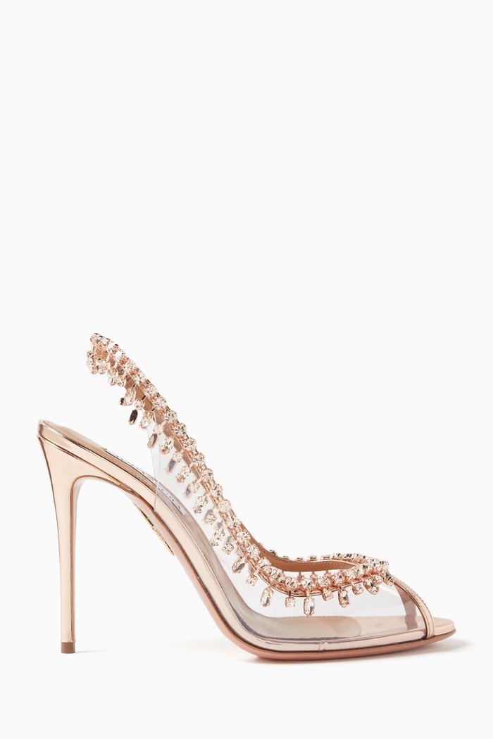 

Temptation 75 Crystal Sandals in Leather, Rose gold