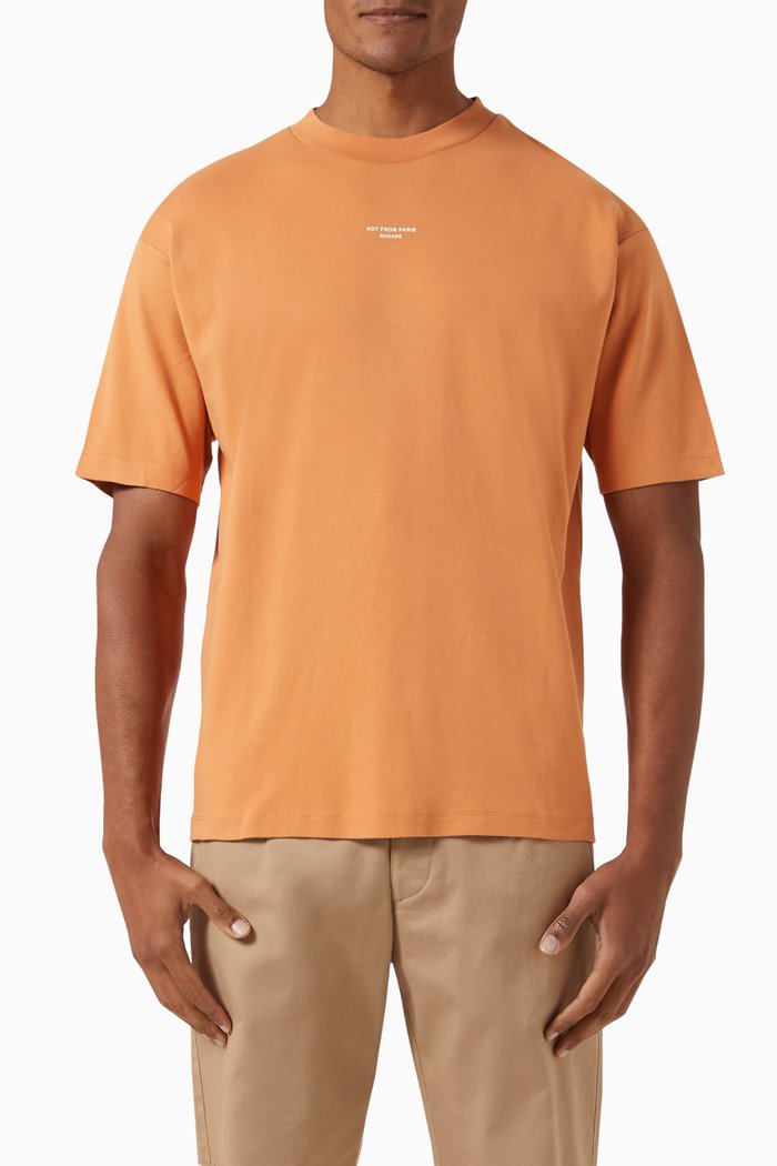 

Le T-Shirt Slogan in Cotton Interlock, Orange