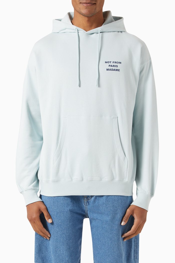 Le Hoodie Slogan Classique in French Terry, Blue
