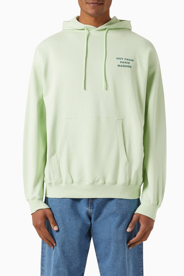 

Le Hoodie Slogan Classique in French Terry, Green