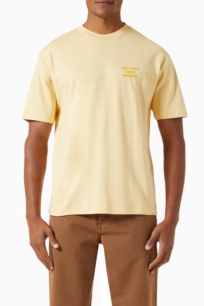 

Le T-Shirt Slogan in Cotton Interlock, Yellow