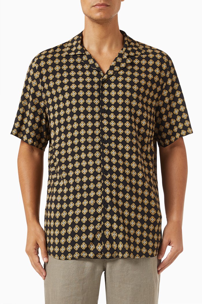 

Didcot Short Sleeved Shirt in FSC Viscose, Black