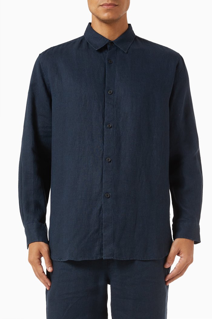 

Trin Shirt in Linen, Blue