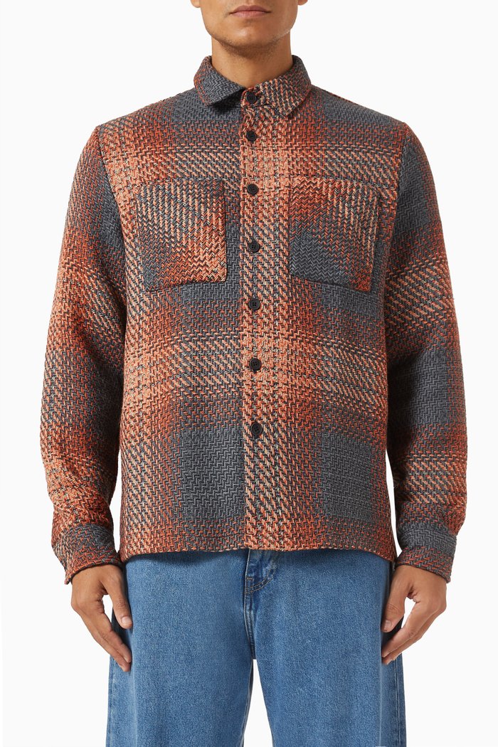 

Whiting Overshirt in Recycled Cotton Blend, Orange