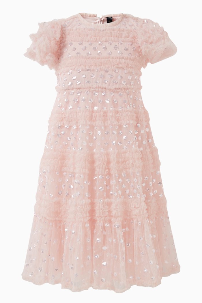 

Vivian Embellished Dress in Tulle, Pink