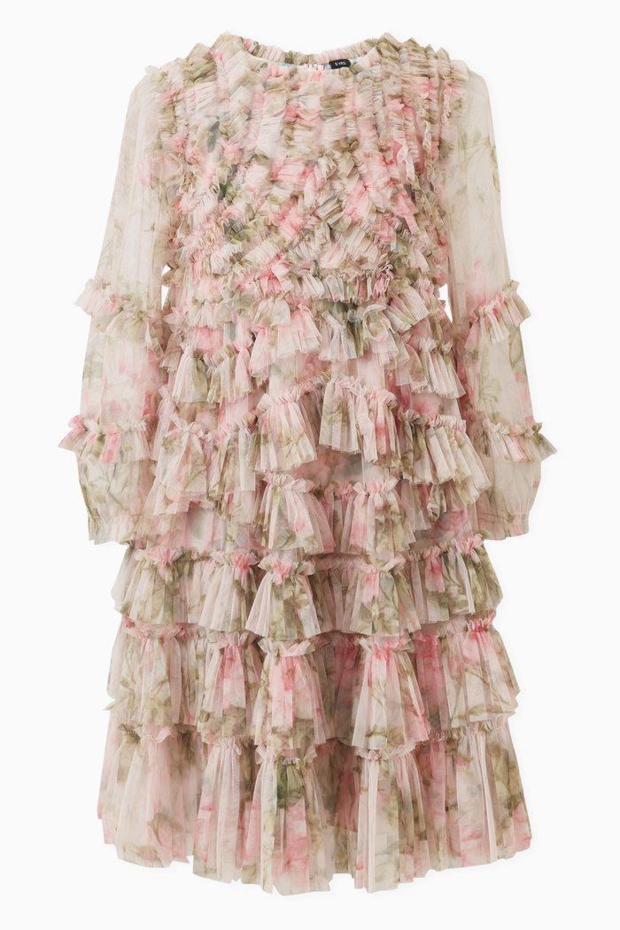 

English Rose Ruffle Dress, Neutral