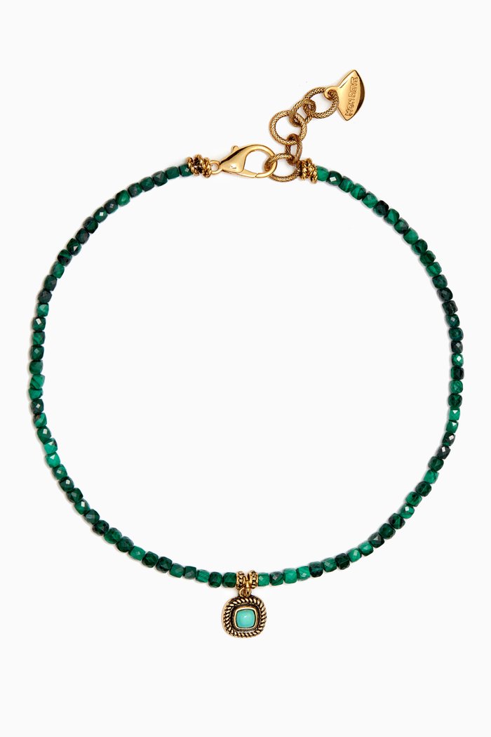 

Sylvie Choker Necklace in Gold-plated Brass, Green