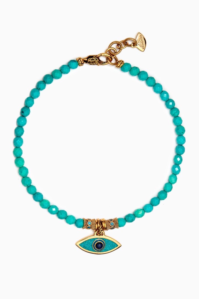 

Rylie Choker Necklace in Gold-plated Brass, Blue