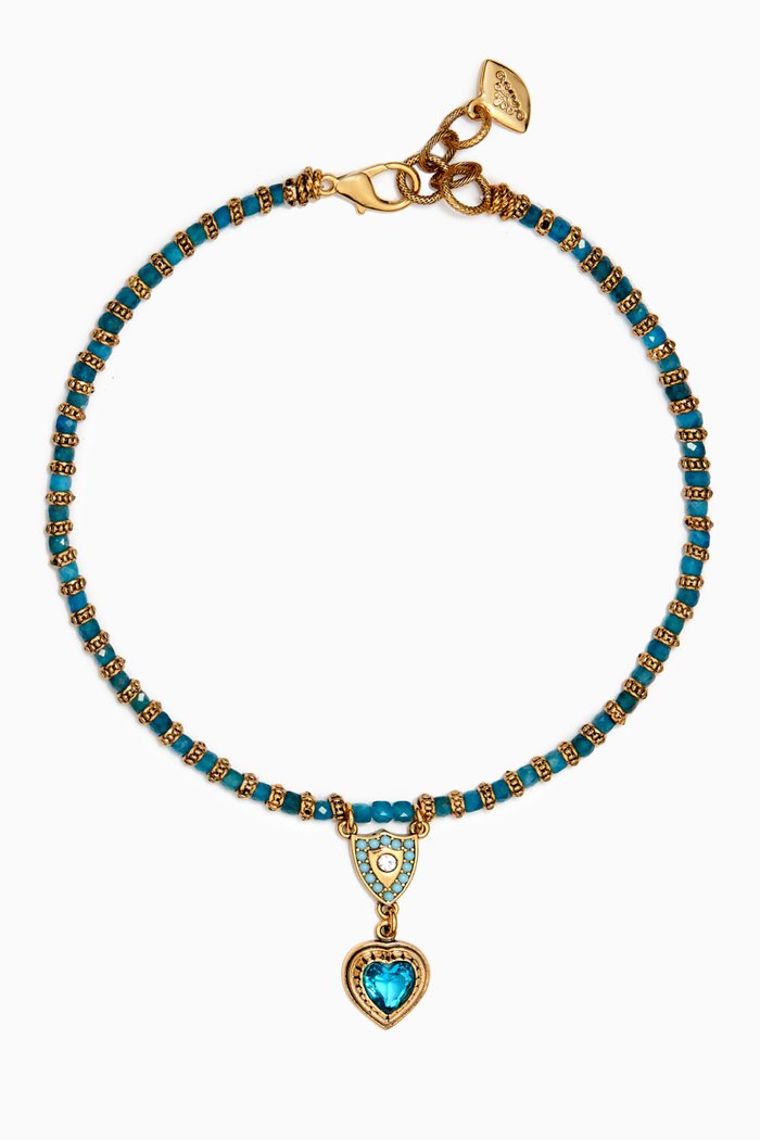 

Skye Choker Necklace in Gold-plated Brass, Blue