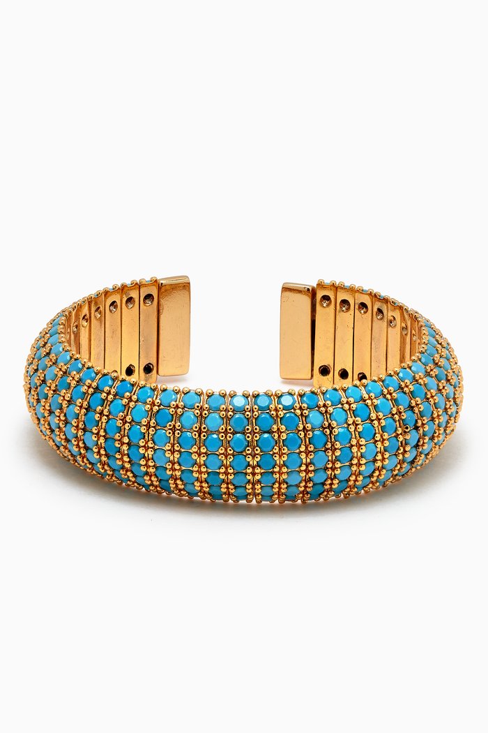 

Vintage Empire Viola Zircon Bracelet in Gold-plated Brass, Blue