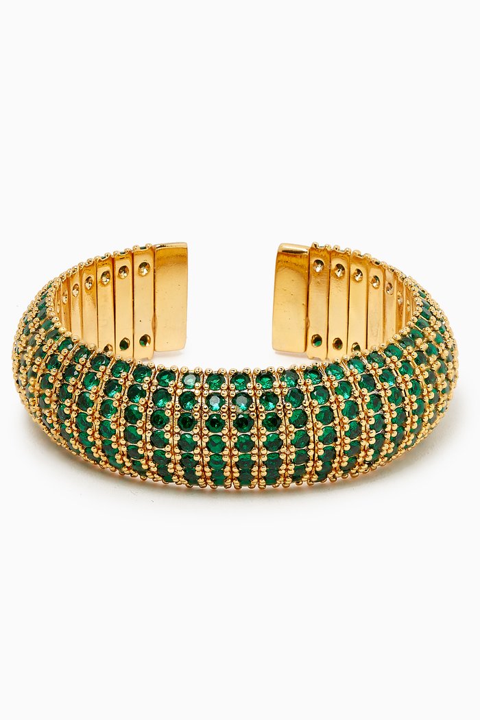

Caroline Bracelet in Gold-plated Brass, Green