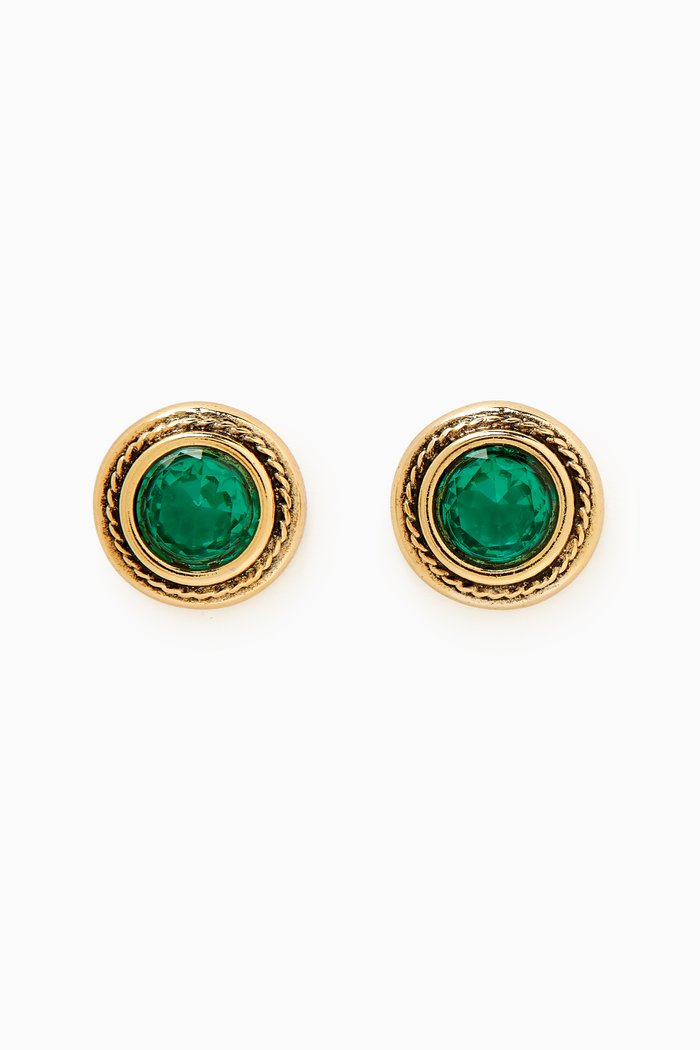 

Ora Earrings in Gold-plated Brass, Blue
