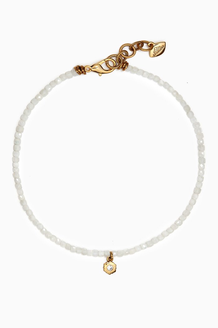 

Berenice Choker Necklace in Gold-plated Brass, White