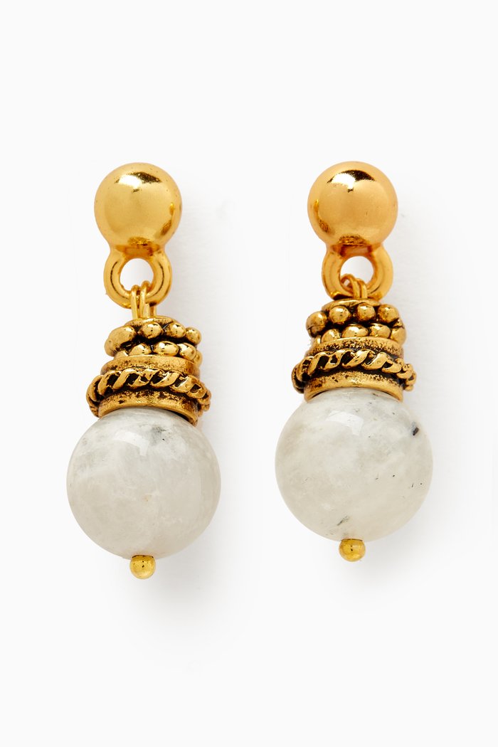 

Zetian Earrings in Gold-plated Brass, White