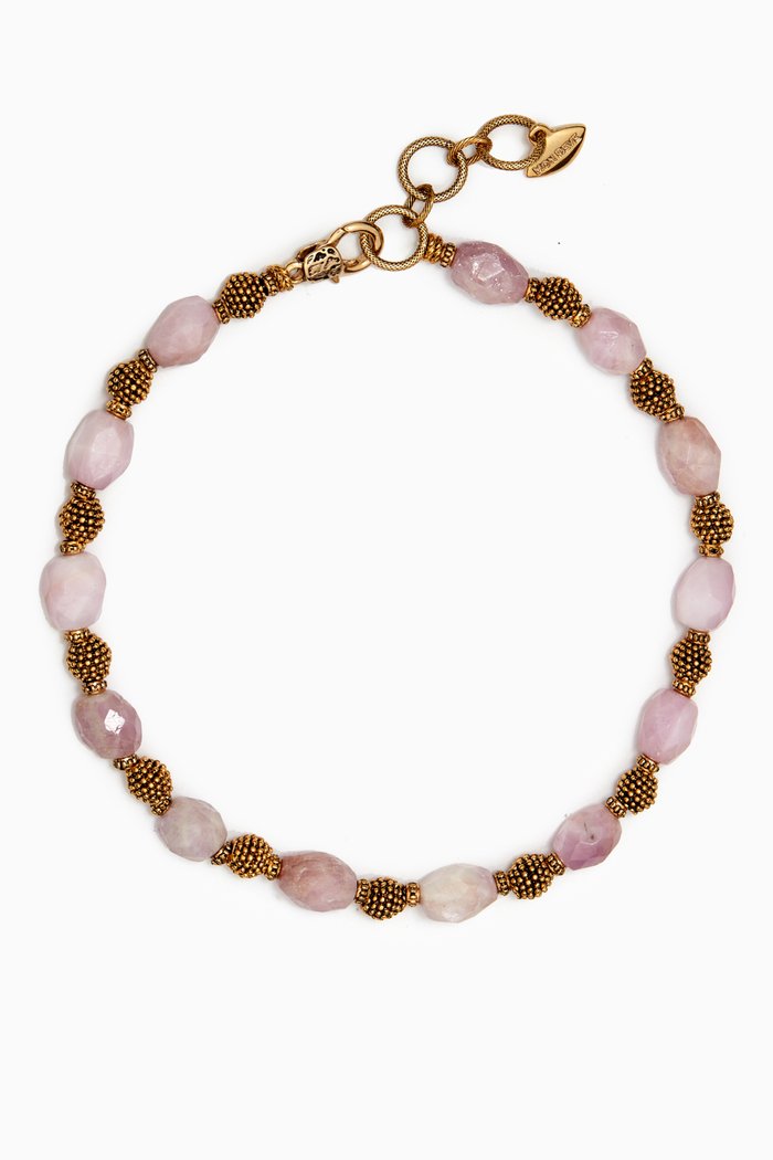

Orchid Choker Necklace in Gold-plated Brass, Purple