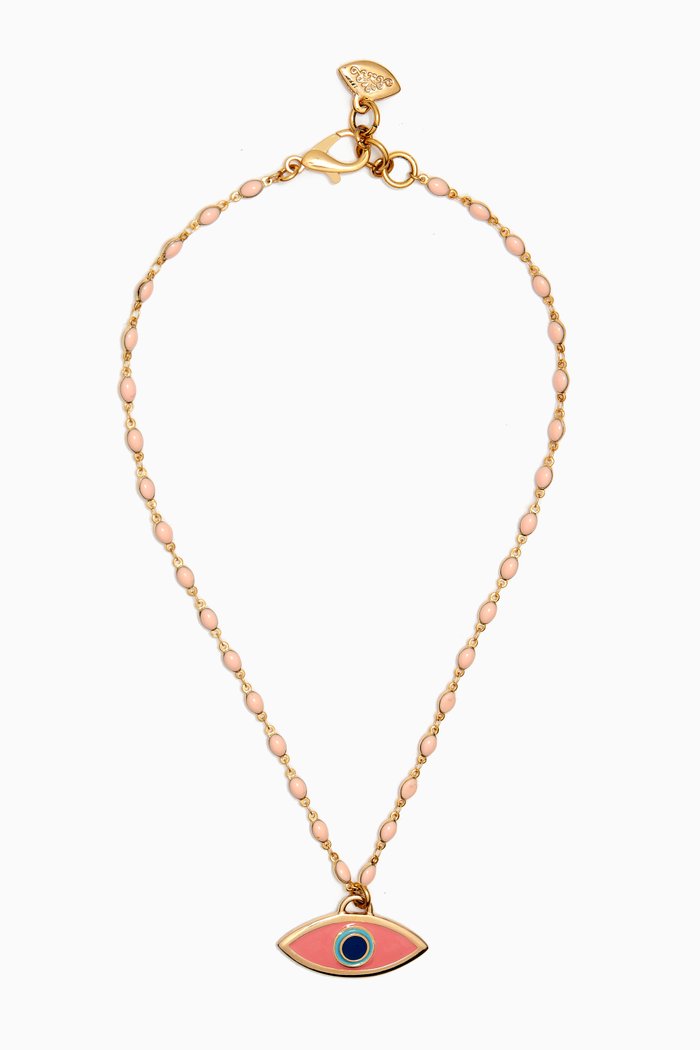 

Lily Necklace in Gold-plated Brass, Pink