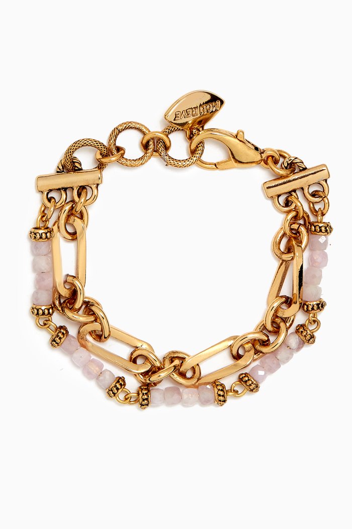 

Magnolia Bracelet in Gold-plated Brass, Purple