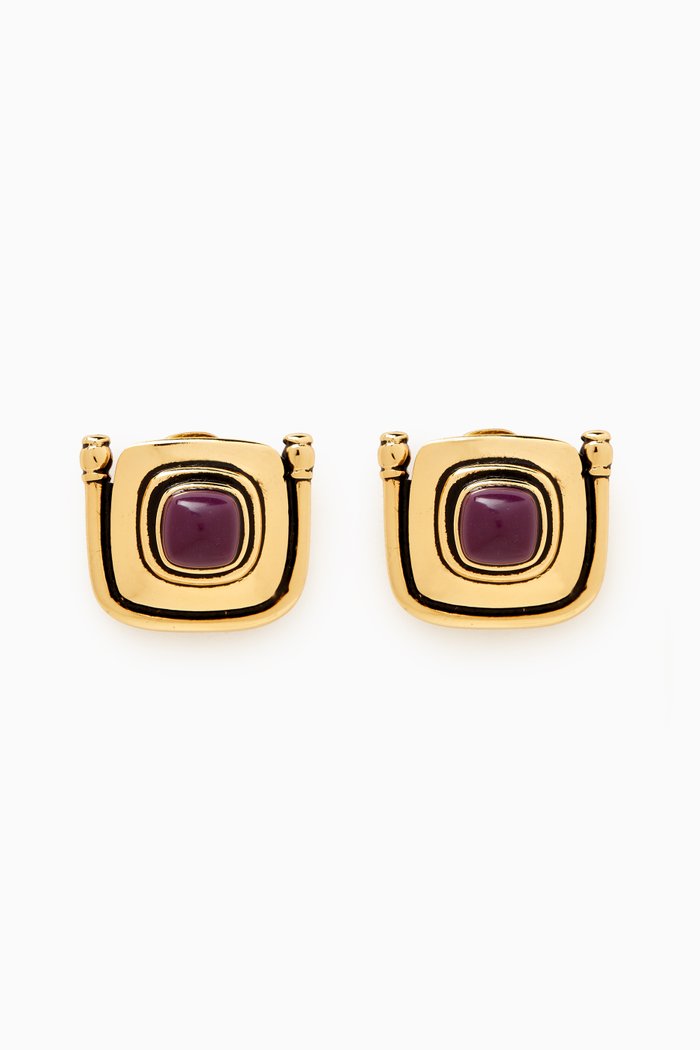 

Della Clip-on Earrings in Gold-plated Brass, Purple