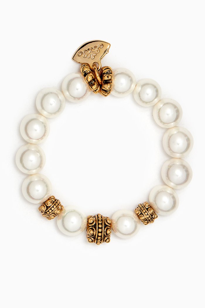 

Total Bracelet in Gold-plated Brass, White