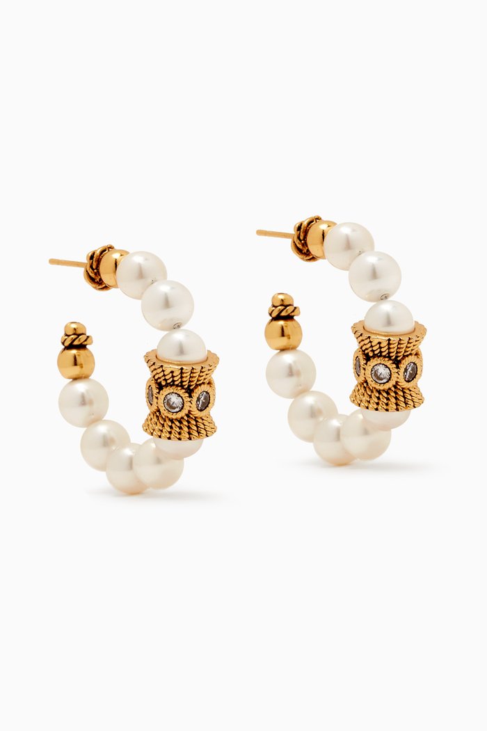 

Up in the Air Earrings in Gold-plated Brass, White
