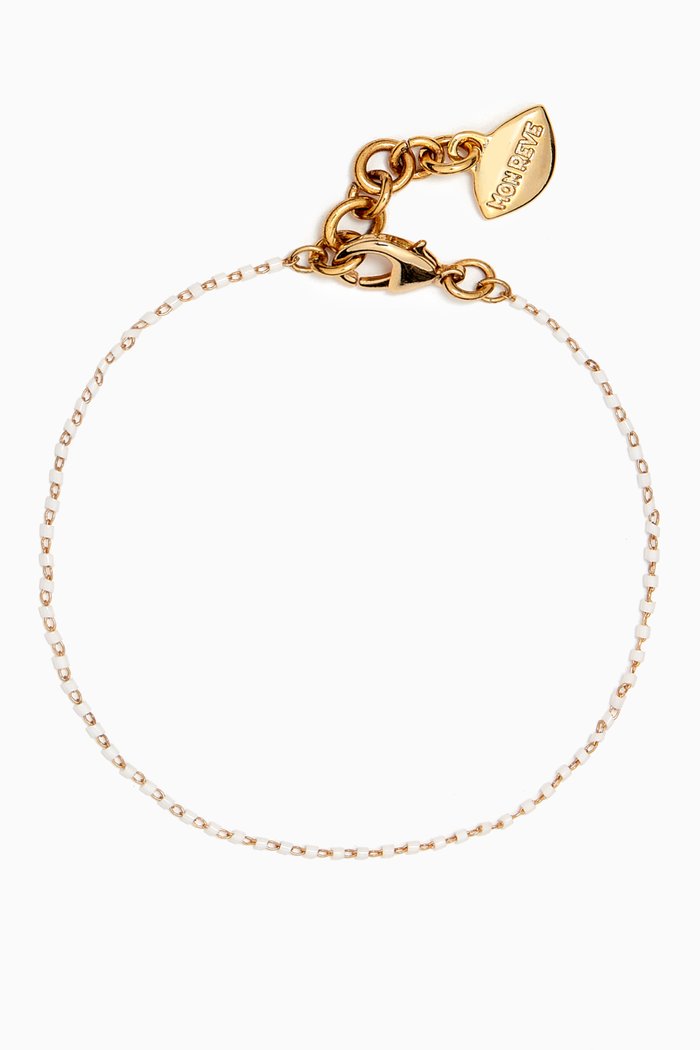 

Santa Anklet in Gold-plated Brass, White