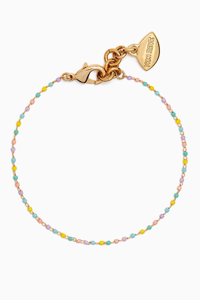Delecter Anklet in Gold-plated Brass, Multicolour