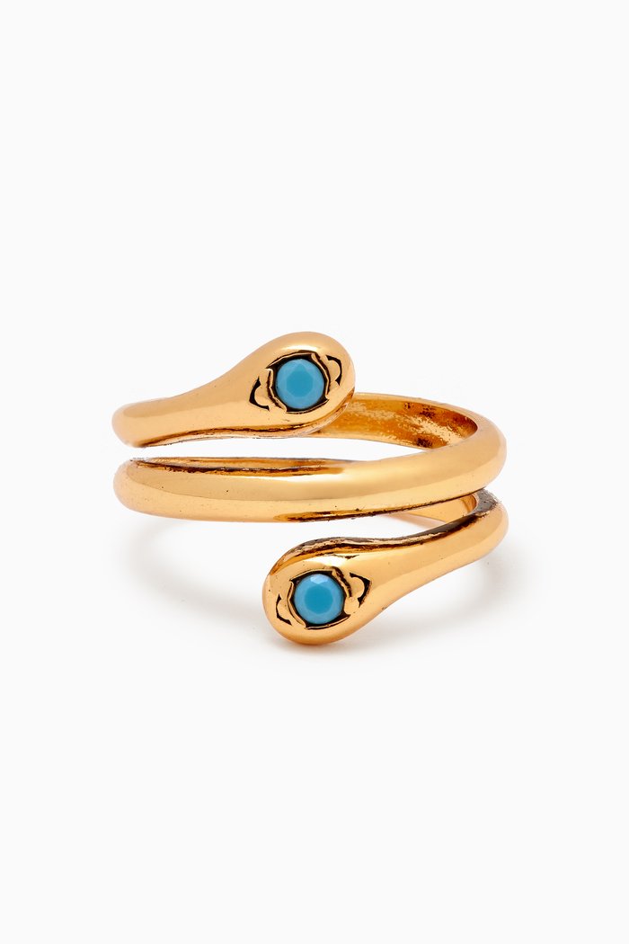 

Lkya Ring in Gold-plated Brass, Blue