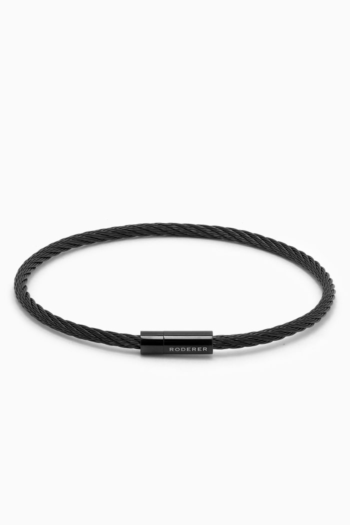 

Giacomo Cable Bracelet in Stainless Steel, Black