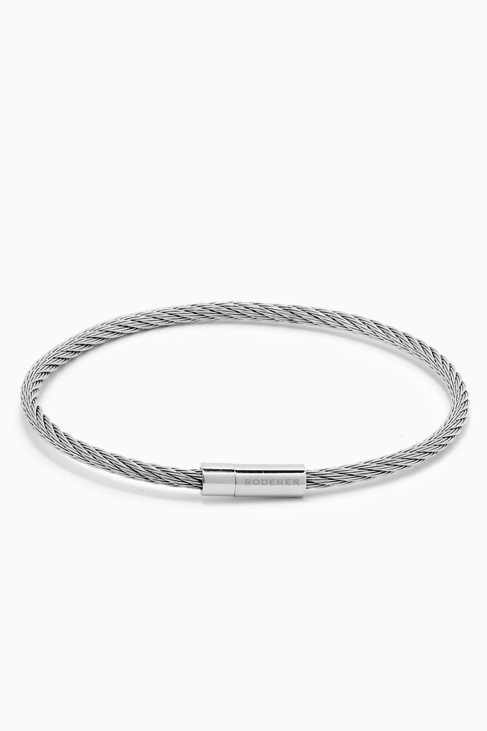 

Giacomo Cable Bracelet in Stainless Steel, Silver