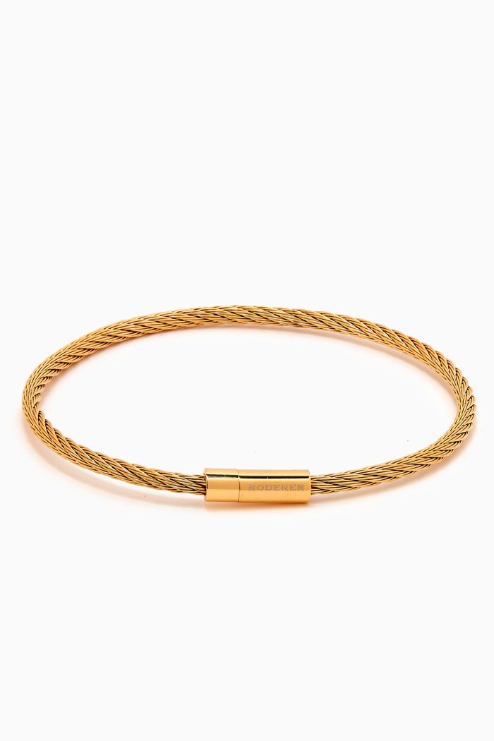 

Giacomo Cable Bracelet in Stainless Steel, Gold