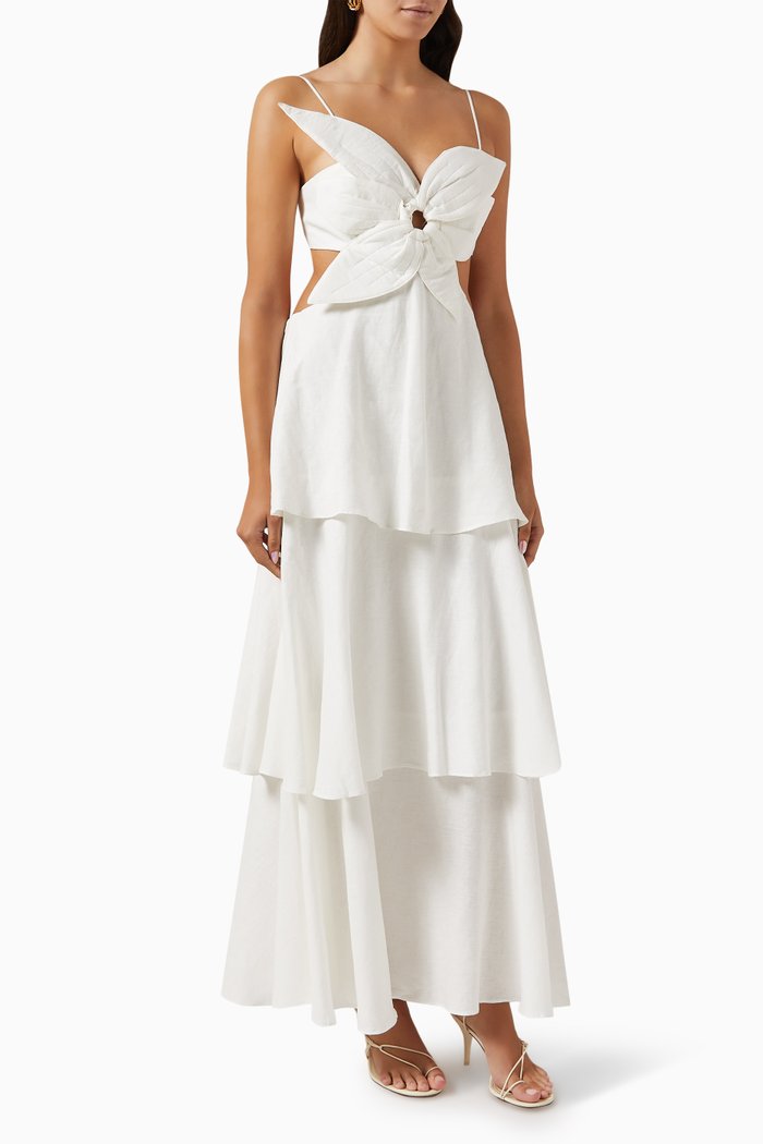 

Flower Maxi Dress, Neutral