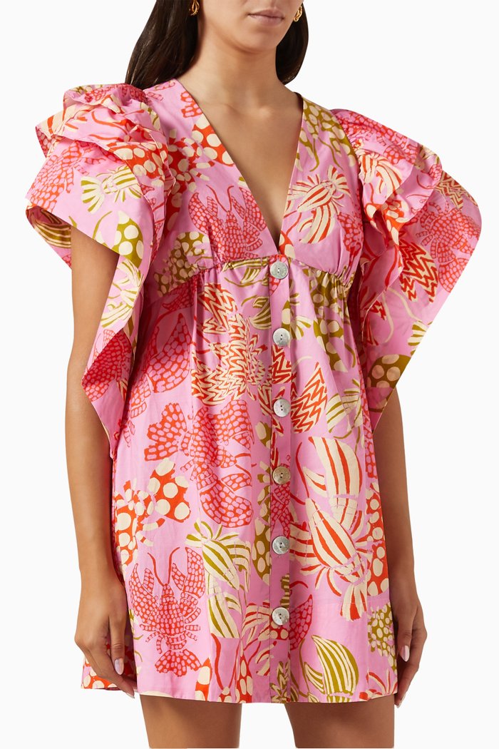 

Mixed Lobsters Mini Dress, Pink