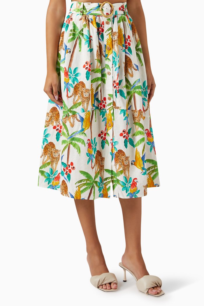 

Tropical Paradise Midi Skirt, Multicolour