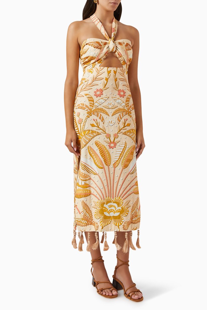 

Sand Jungle Chic Midi Dress, Multicolour