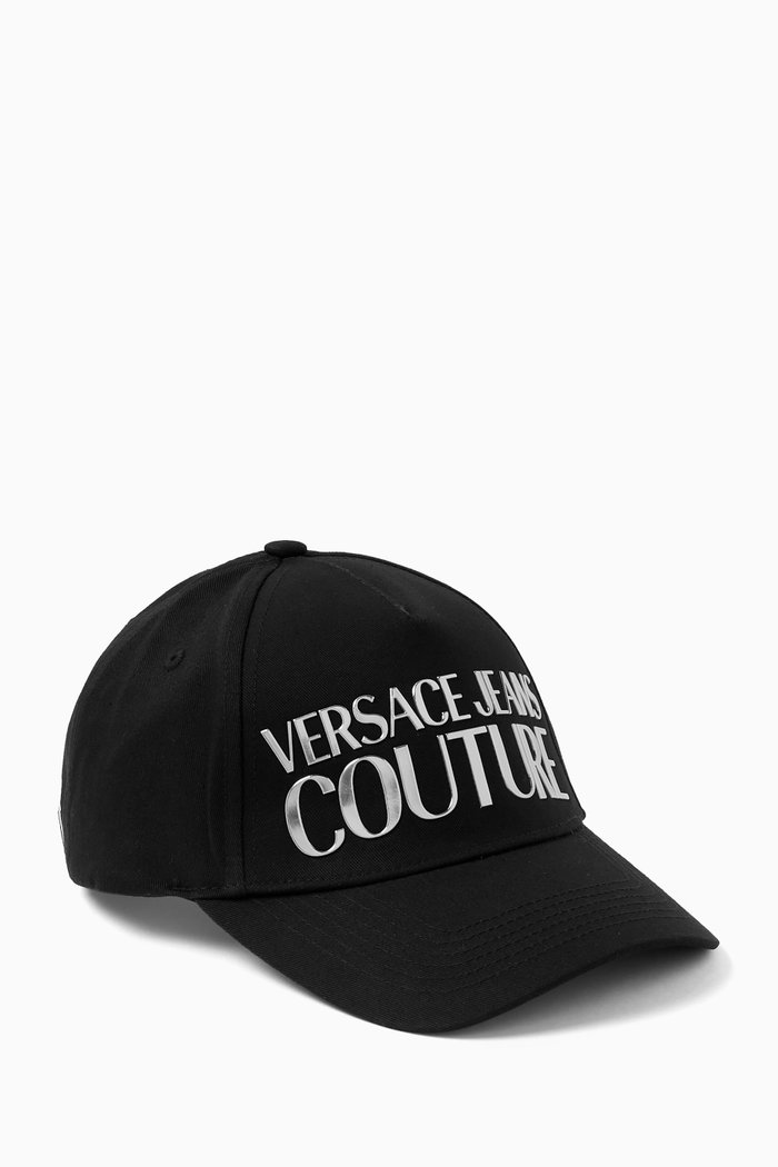 Logo Baseball Cap in Cotton, Black