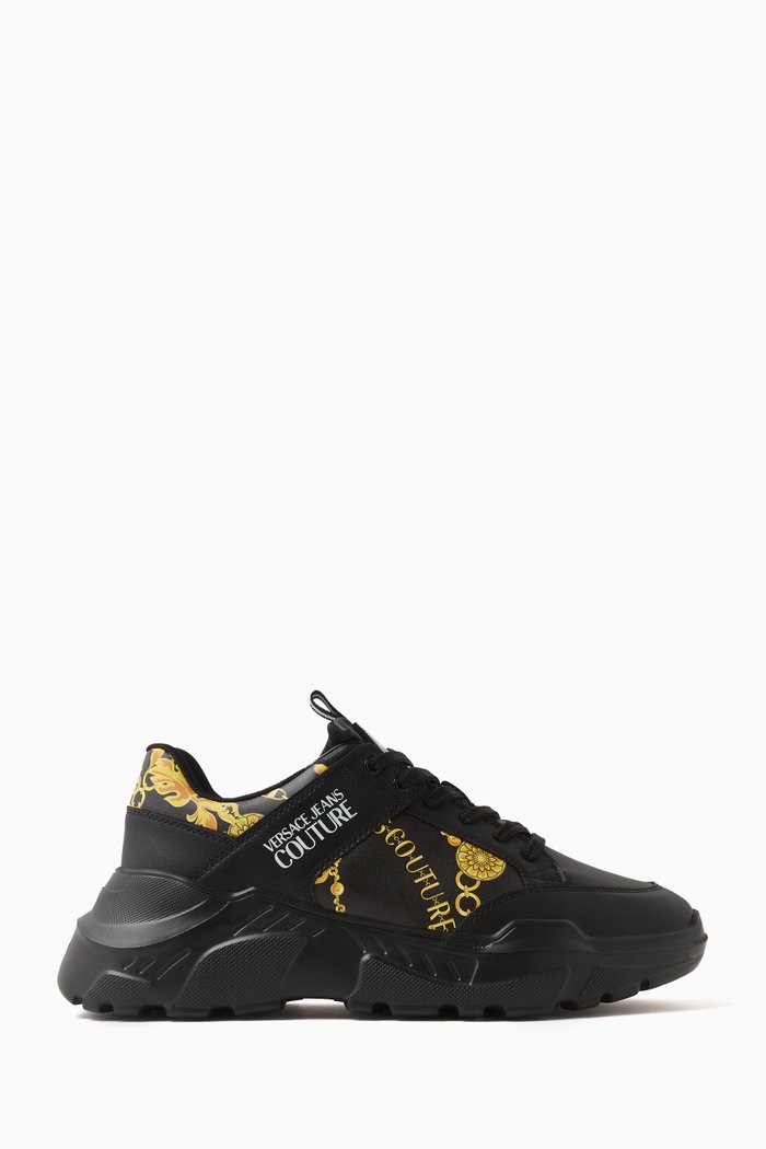 

Fondo Speedtrack Logo Sneakers in Bovine Leather, Black
