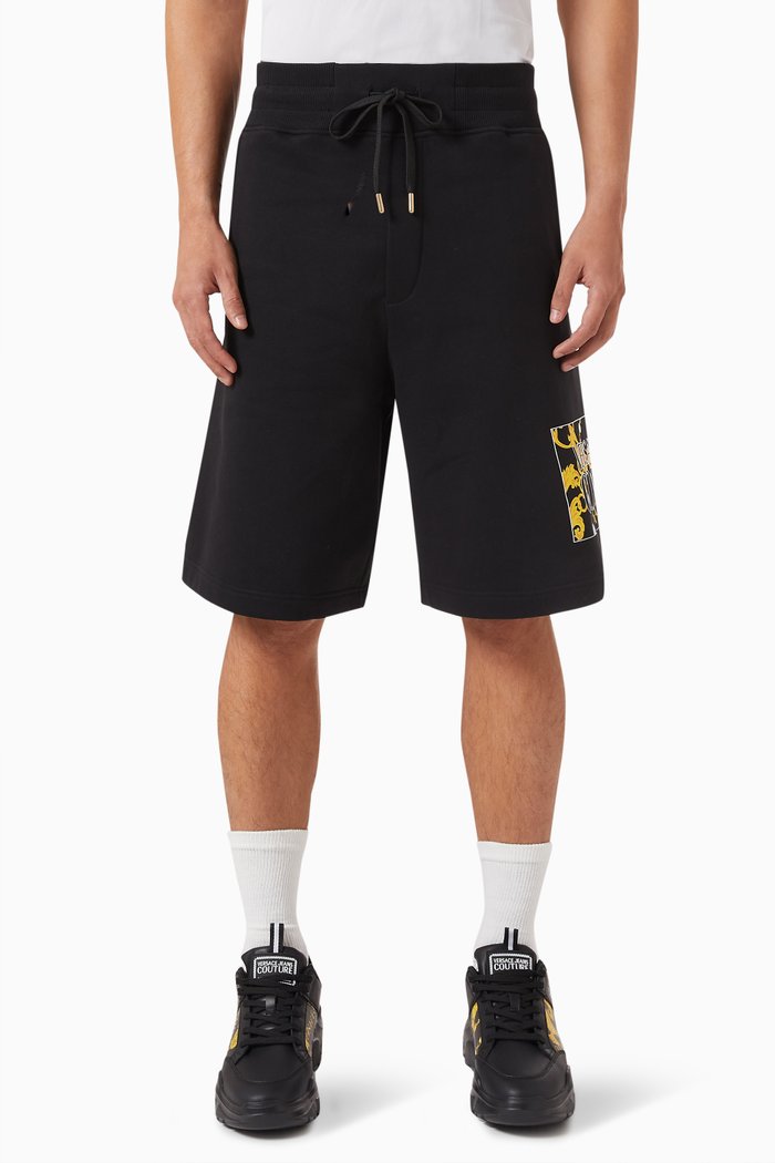 

Box Logo Couture Chain Print Sweatshorts in Cotton, Black