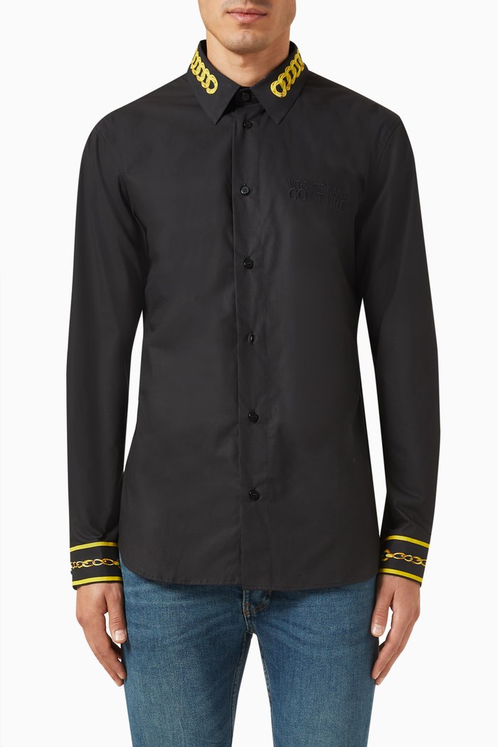 

Chain Couture Shirt in Cotton, Black