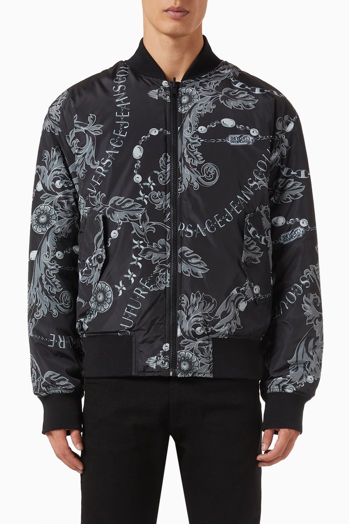 

Reversible Logo Bomber Jacket in Nylon, Black