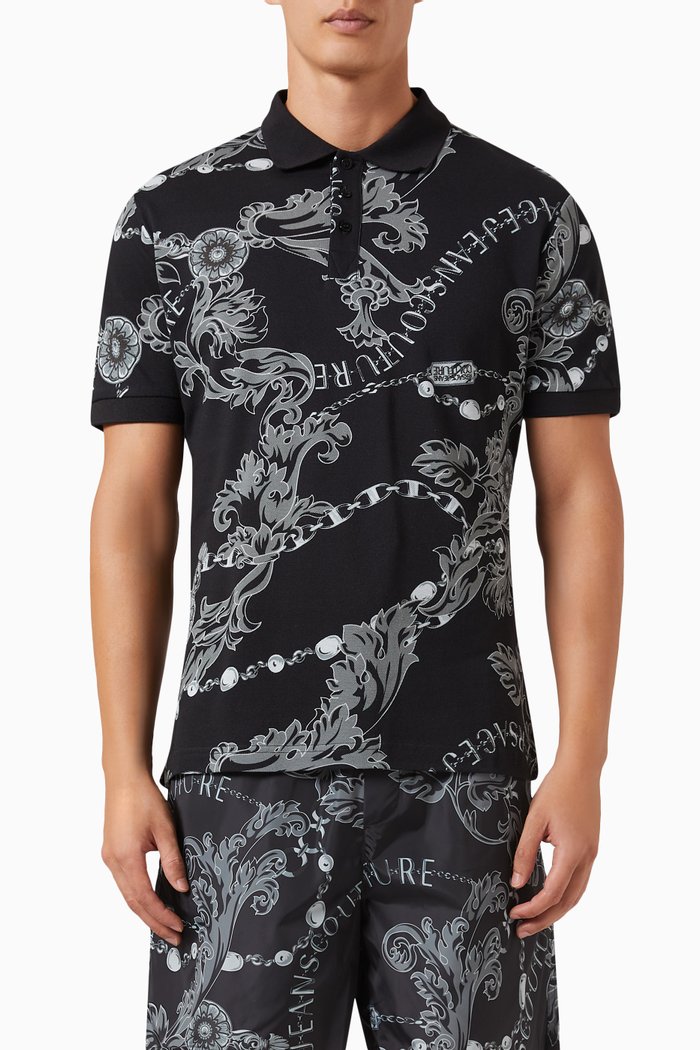

Polo Shirt in Cotton Piqué, Black