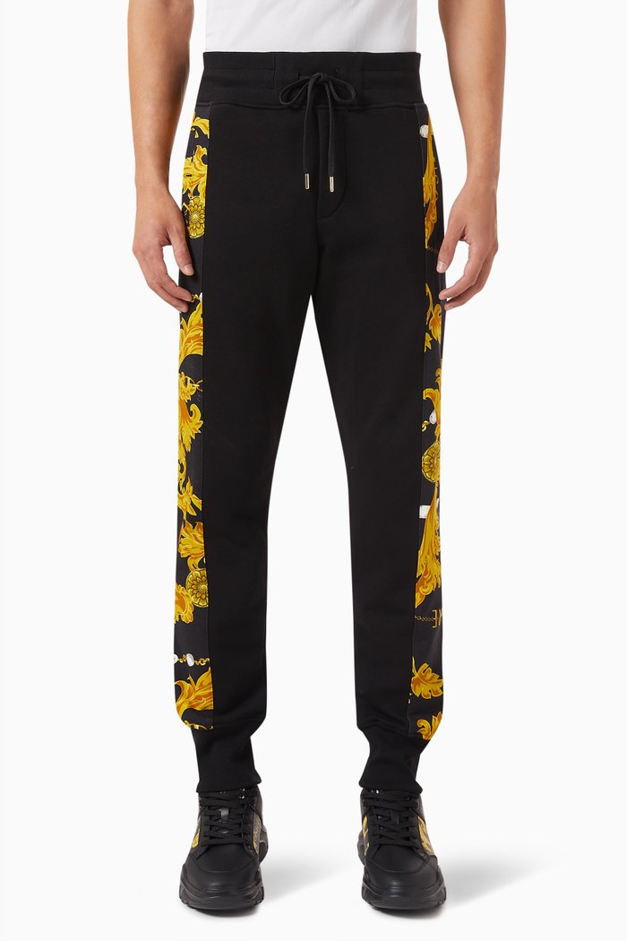 

Logo Couture Chain Sweatpants in Cotton, Black
