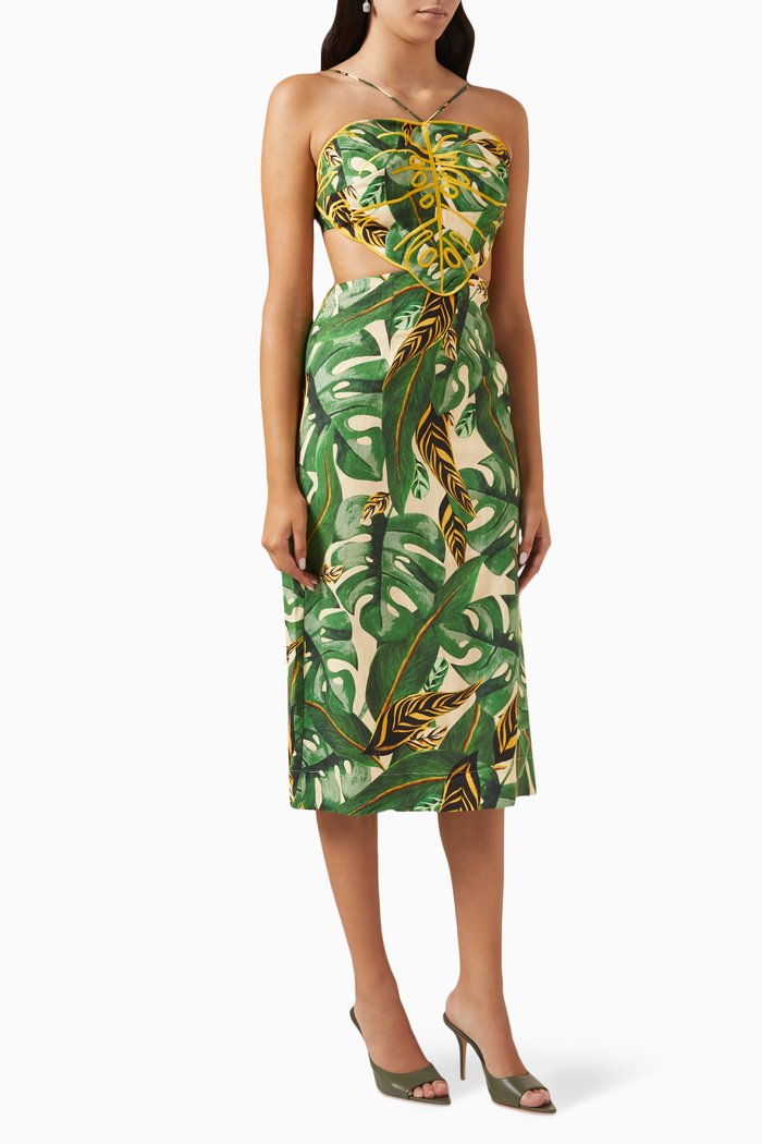 

Tropical Midi Dress, Green