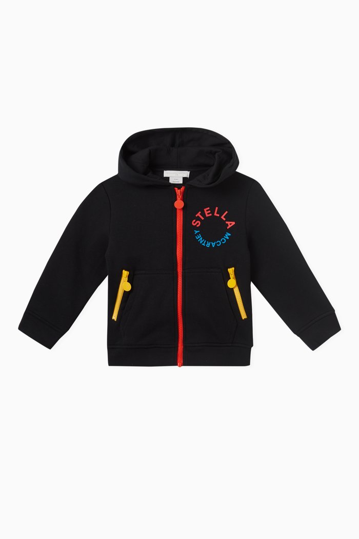 

Colour Pop Hoodie in Organic-Cotton Blend, Black