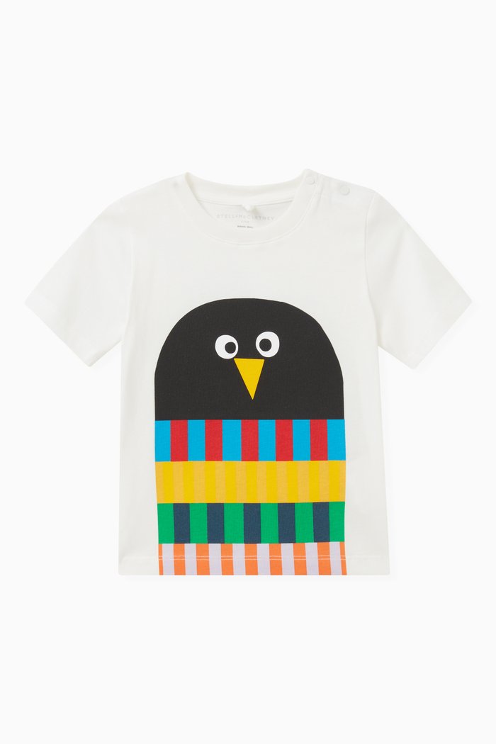 

Penguin Print T-shirt in Cotton, White