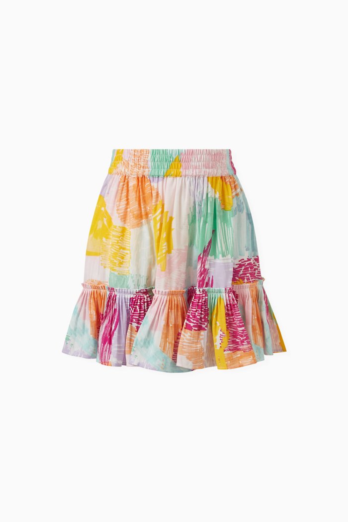 

Abstract Doodle Print Skirt in Viscose, Multicolour
