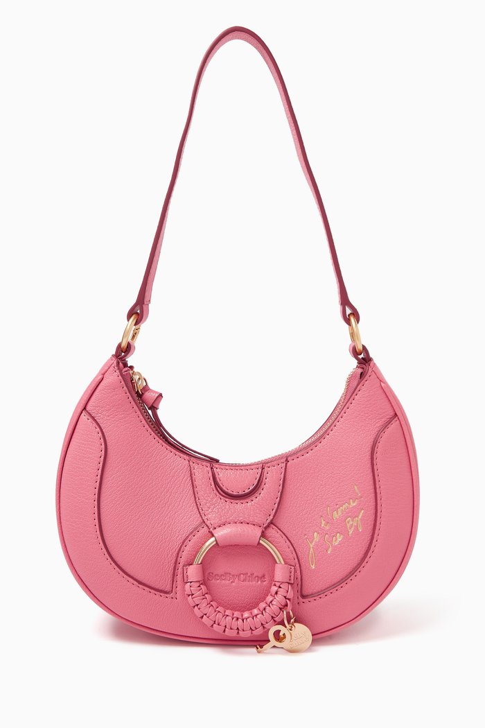 

Hana Half Moon Bag in Grained Goatskin, Pink